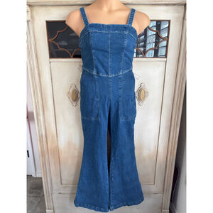 EUC Hollister Corset Denim Jumpsuit Flare Leg | Size Medium